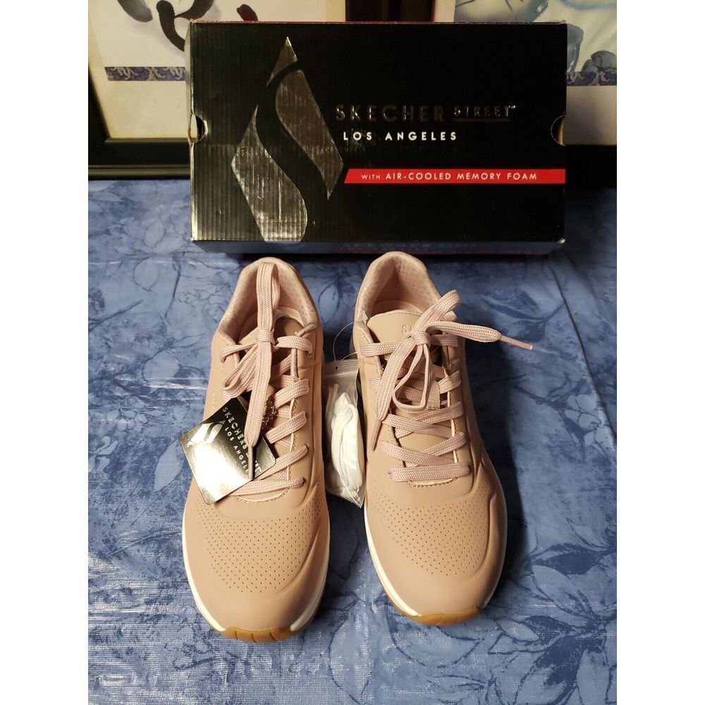 Skechers Street Los Angeles Uno w/Air Cooled‎ Memory Foam 8.5 Blush Pink shoes